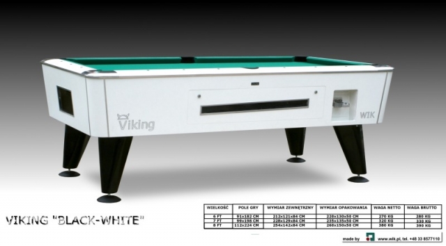 Biliardový stôl Viking Black-White  8ft